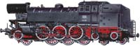 Aufbau der Dampflokomotive - linke Ansicht
