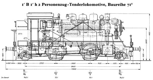Personenzug-Tenderlokomotive Baureihe 71